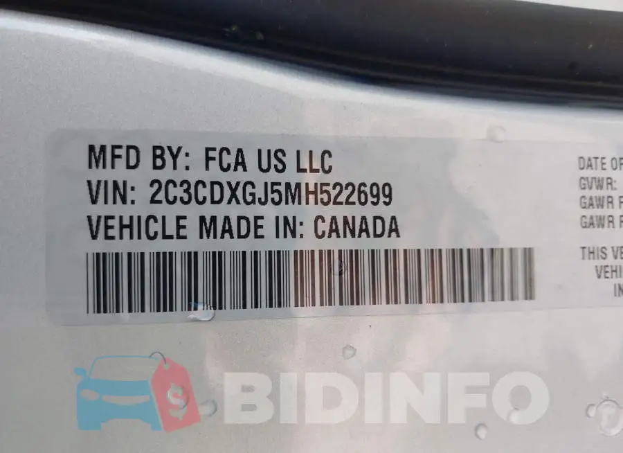 2C3CDXGJ5MH522699 Photo# 9