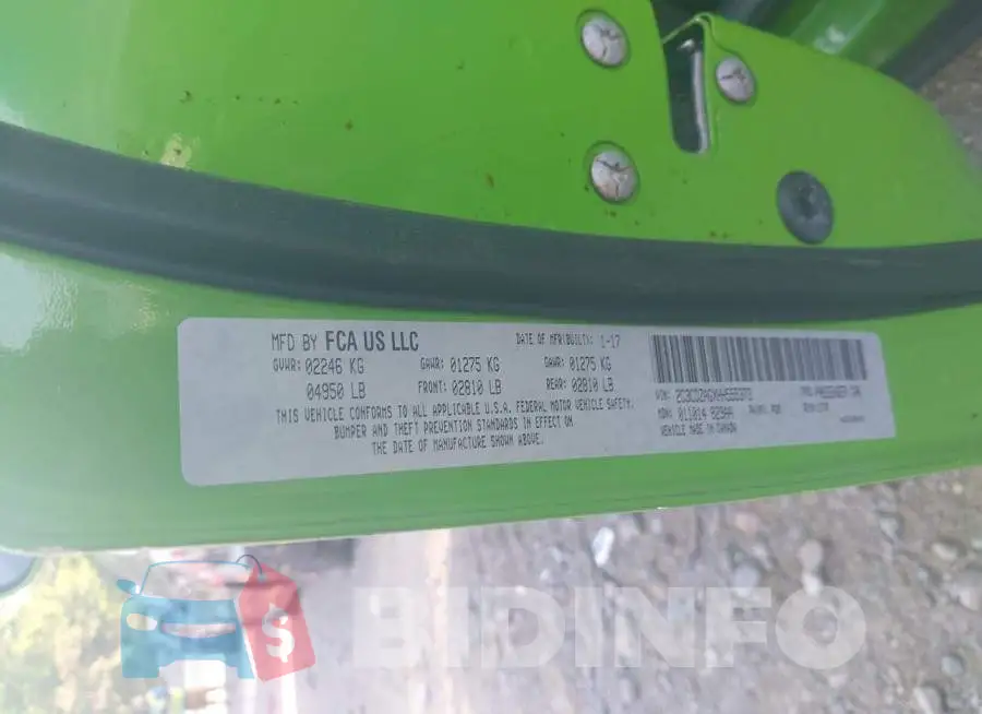 2C3CDZAGXHH555373 Photo# 9