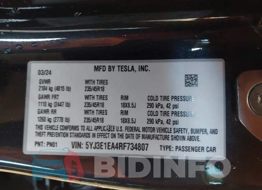 5YJ3E1EA4RF734807 Photo# 9