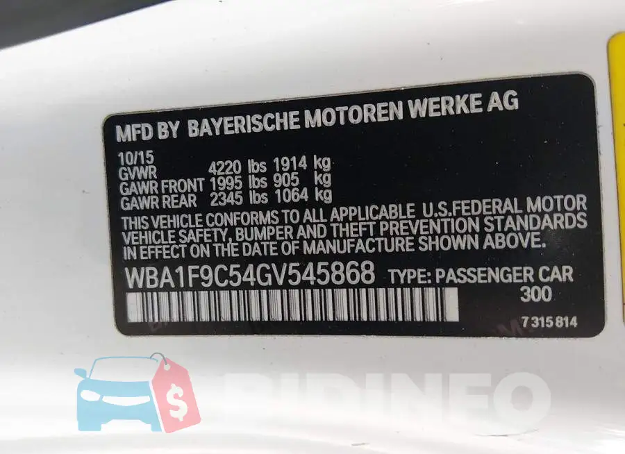WBA1F9C54GV545868 Photo# 9