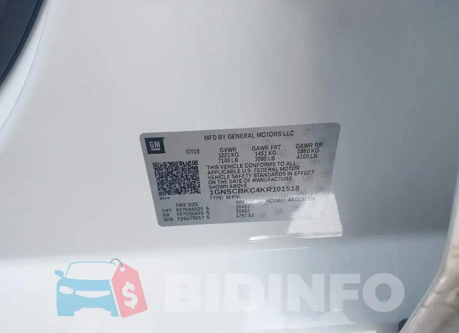 1GNSCBKC4KR101518 Photo# 9