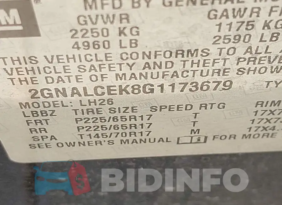 2GNALCEK8G1173679 Photo# 9