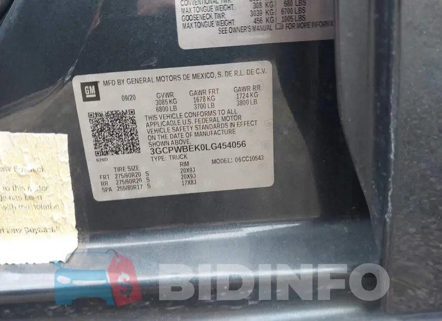 3GCPWBEK0LG454056 Photo# 9