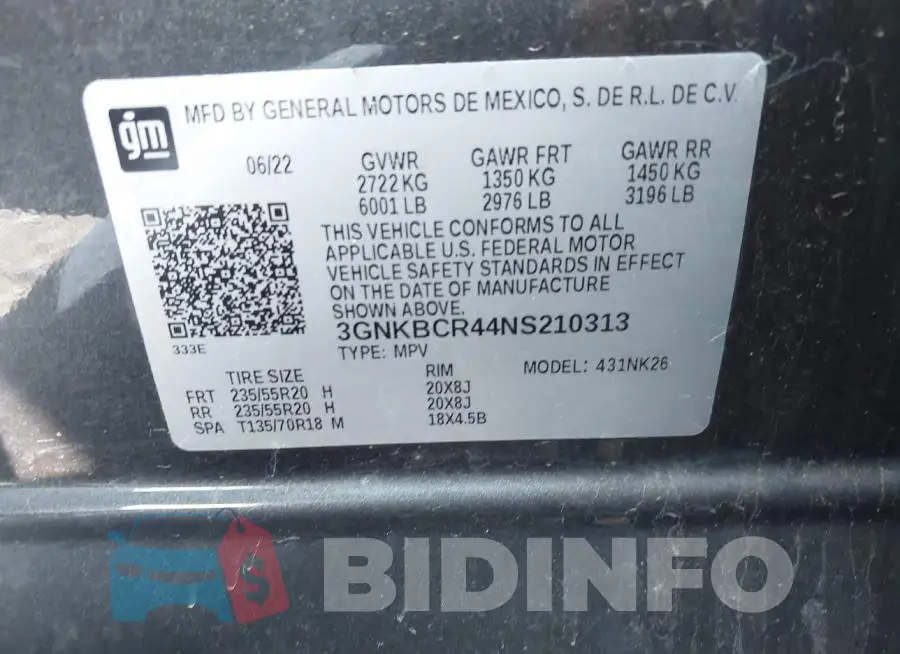 3GNKBCR44NS210313 Photo# 9