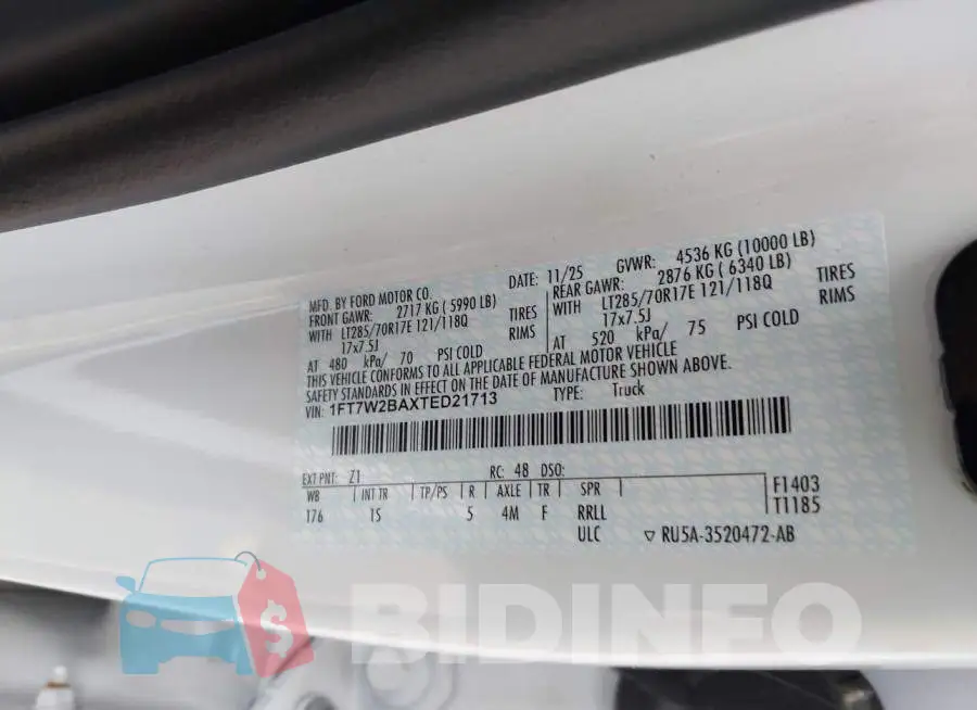 1FT7W2BAXTED21713 Photo# 9