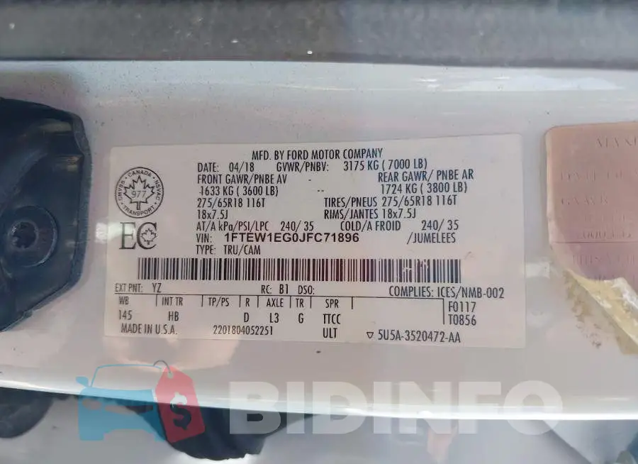 1FTEW1EG0JFC71896 Photo# 9