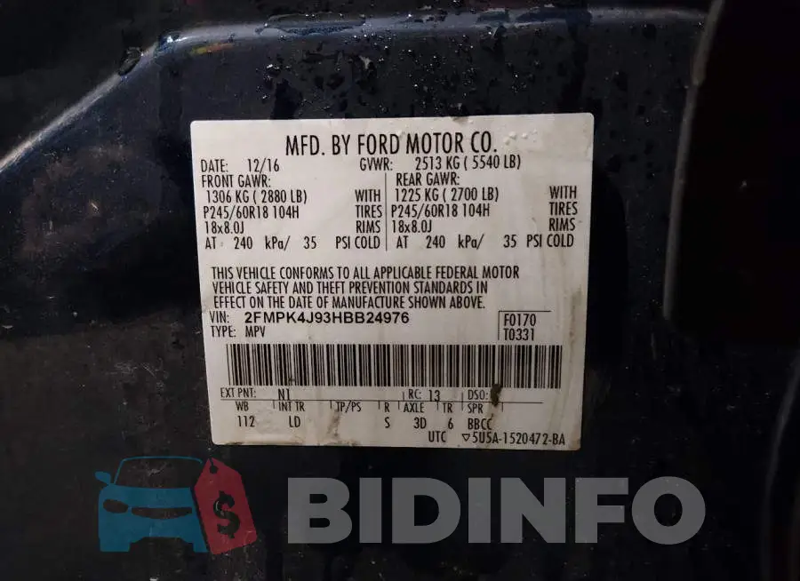 2FMPK4J93HBB24976 Photo# 9