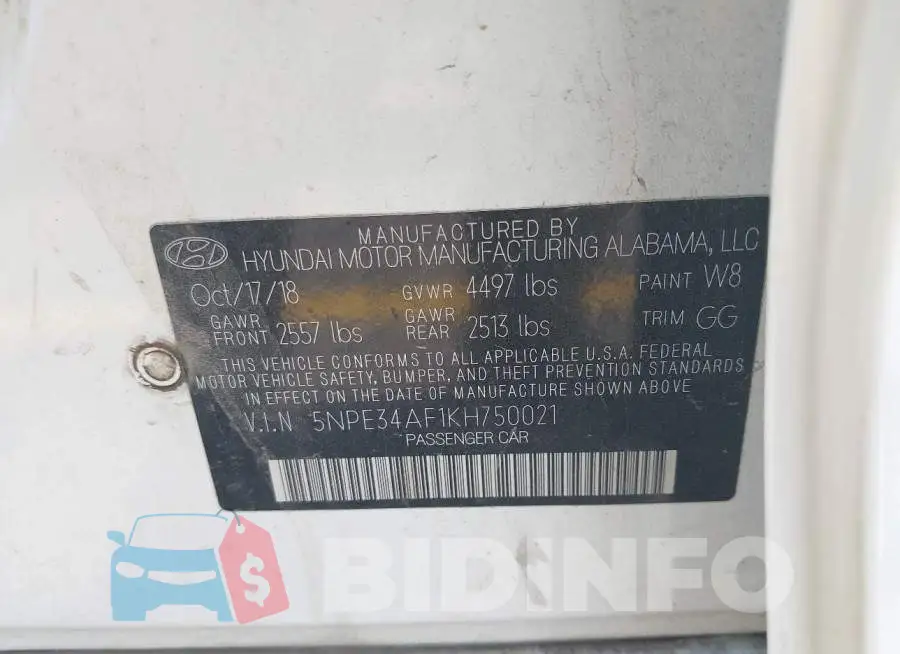 5NPE34AF1KH750021 Photo# 9