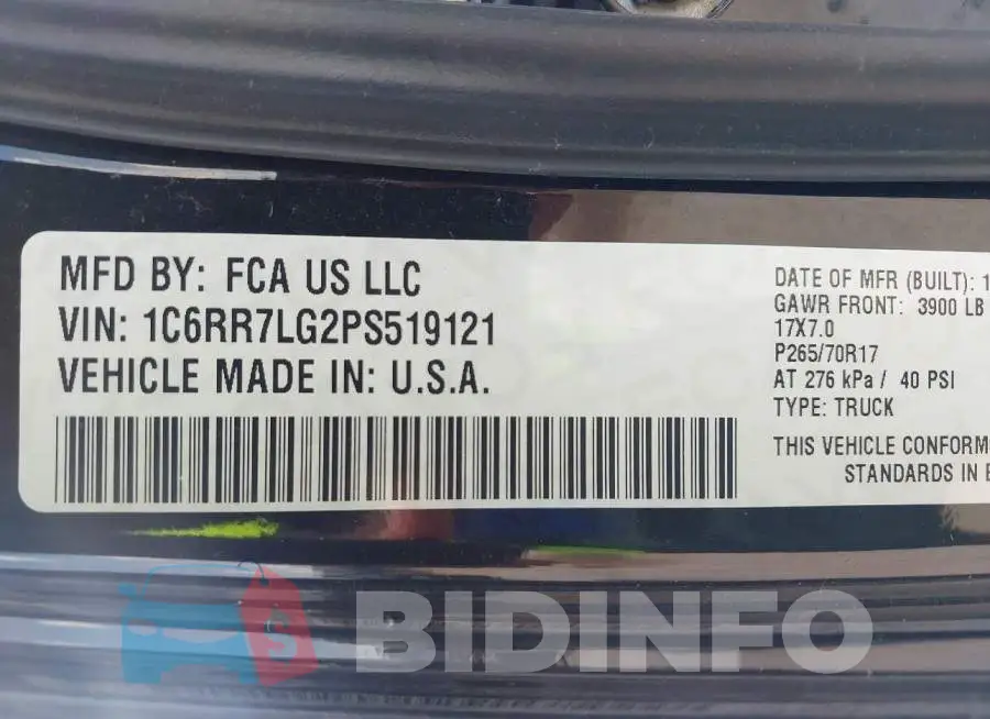 1C6RR7LG2PS519121 Photo# 9