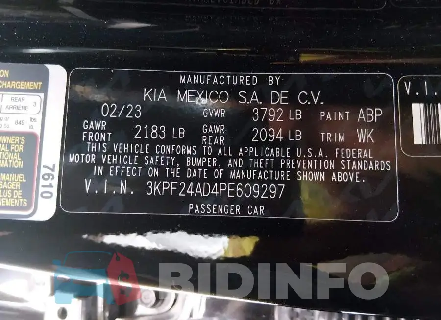 3KPF24AD4PE609297 Photo# 9
