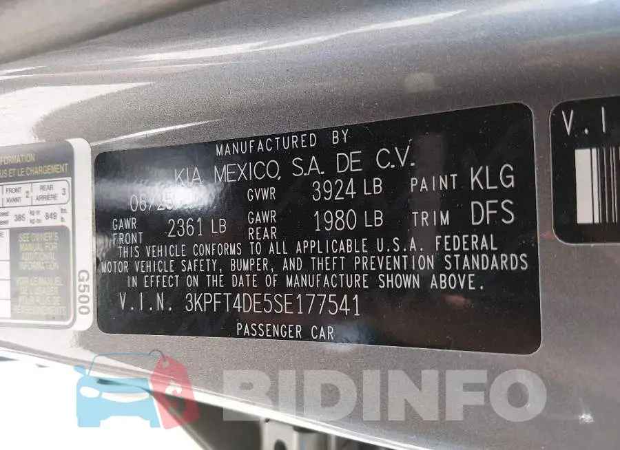 3KPFT4DE5SE177541 Photo# 9