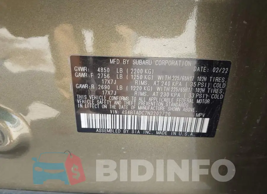 4S4BTADC7N3202720 Photo# 9
