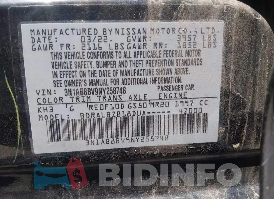 3N1AB8BV9NY258748 Photo# 9