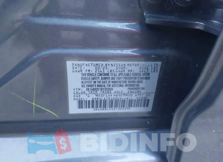 3N1AB8CV1SY303594 Photo# 9