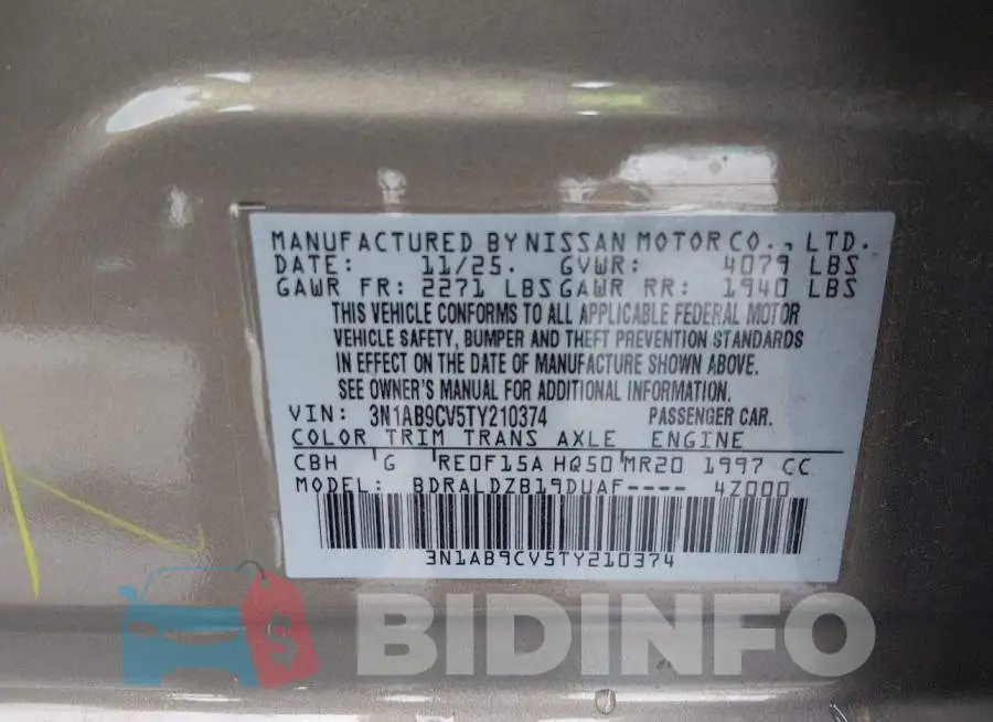 3N1AB9CV5TY210374 Photo# 9