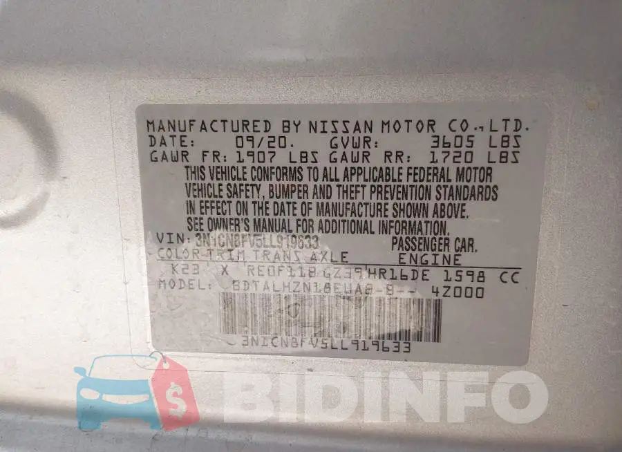 3N1CN8FV5LL919633 Photo# 9