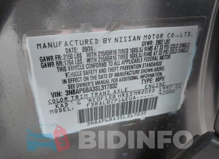 3N8AP6BA3SL317032 Photo# 9