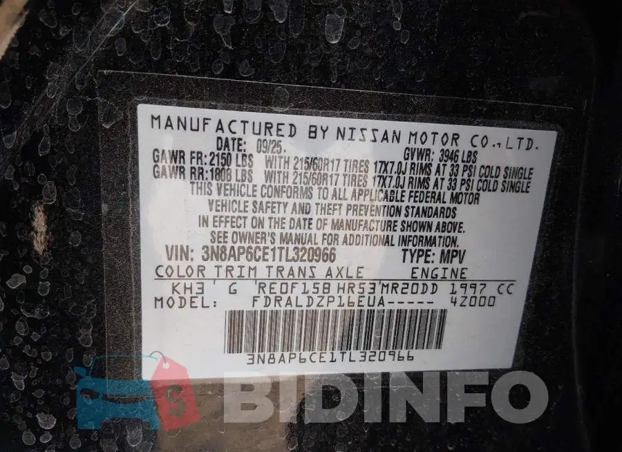 3N8AP6CE1TL320966 Photo# 9