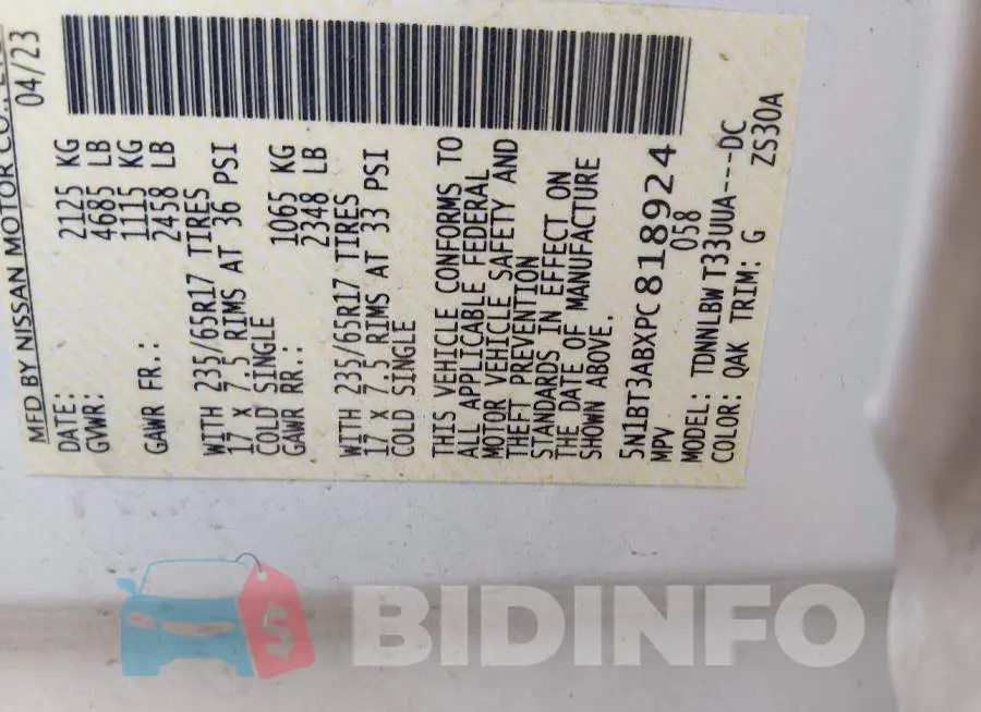 5N1BT3ABXPC818924 Photo# 9