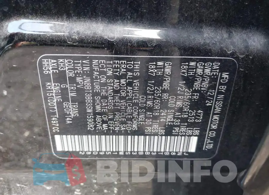 JN8BT3BB3SW159082 Photo# 9