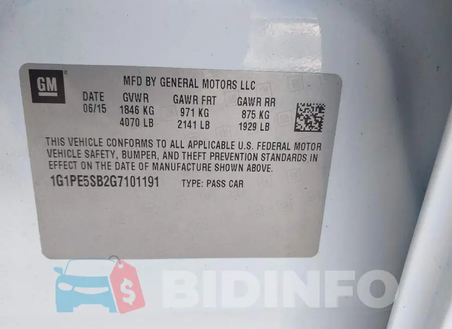 1G1PE5SB2G7101191 Photo# 9