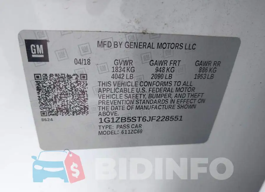 1G1ZB5ST6JF228551 Photo# 9