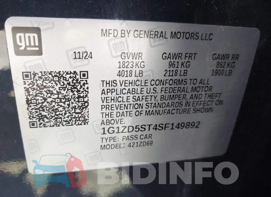 1G1ZD5ST4SF149892 Photo# 9