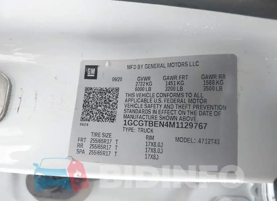 1GCGTBEN4M1129767 Photo# 9