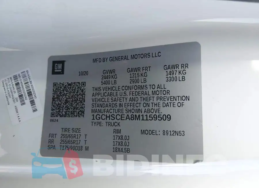 1GCHSCEA8M1159509 Photo# 9