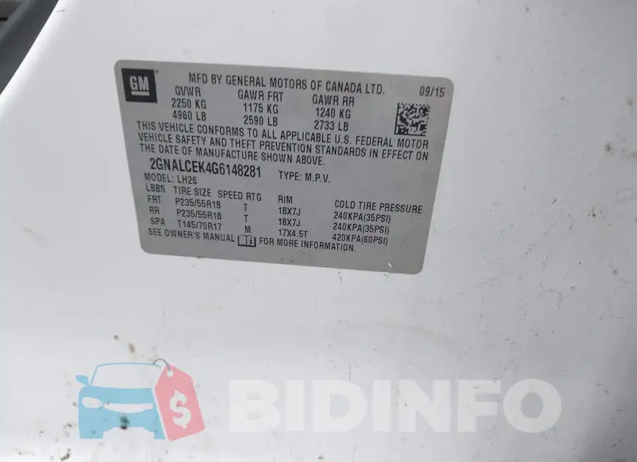 2GNALCEK4G6148281 Photo# 9