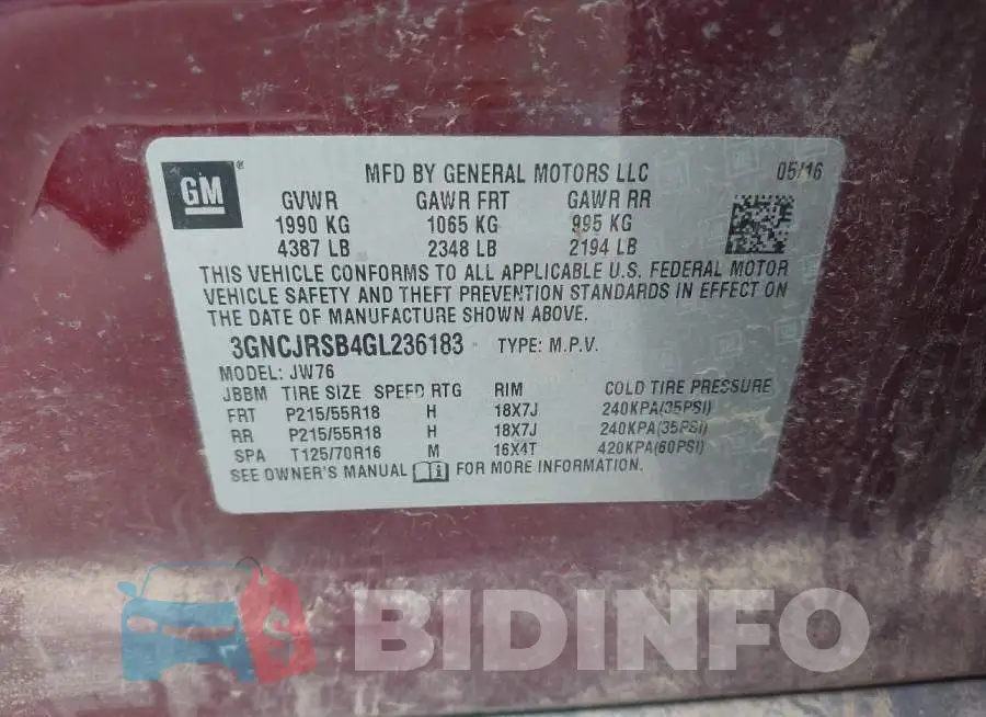 3GNCJRSB4GL236183 Photo# 9
