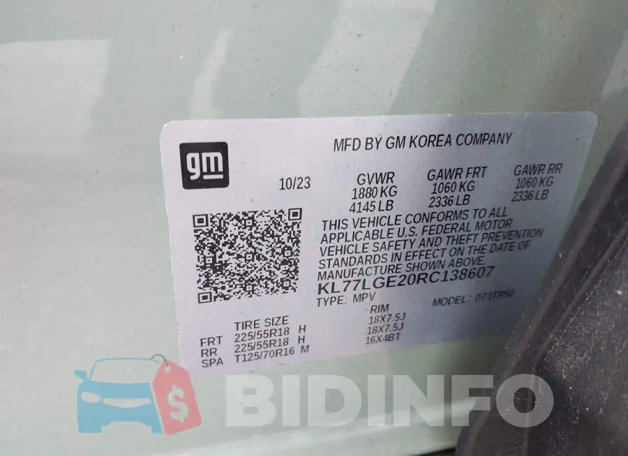 KL77LGE20RC138607 Photo# 9
