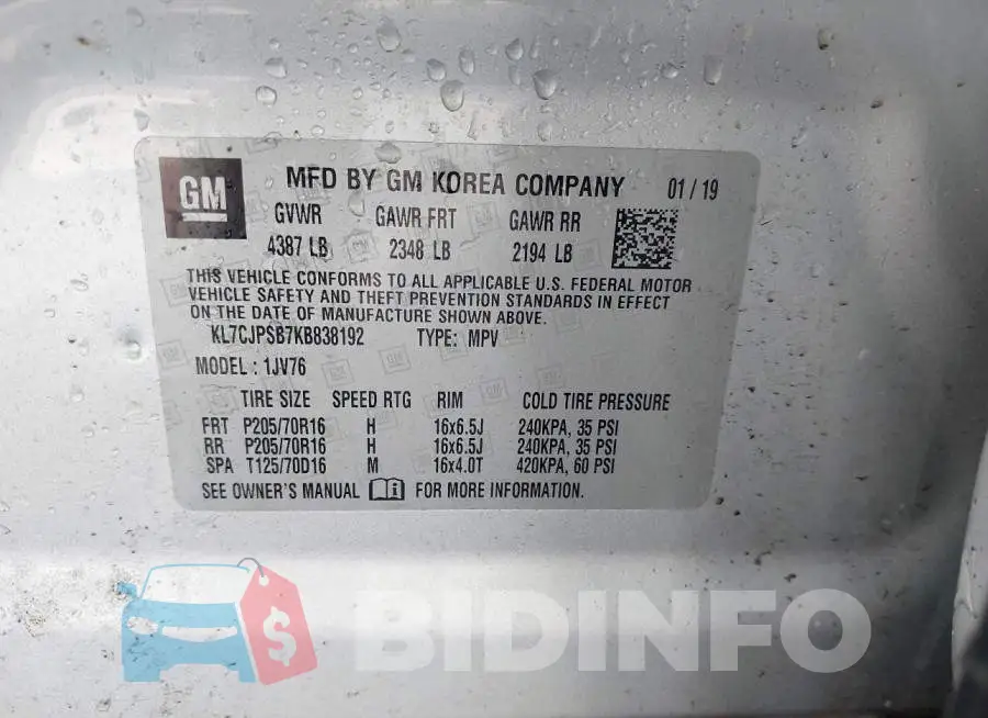KL7CJPSB7KB838192 Photo# 9