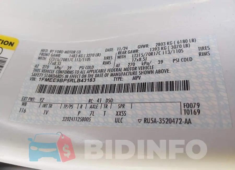 1FMEE9BP5RLB43183 Photo# 9