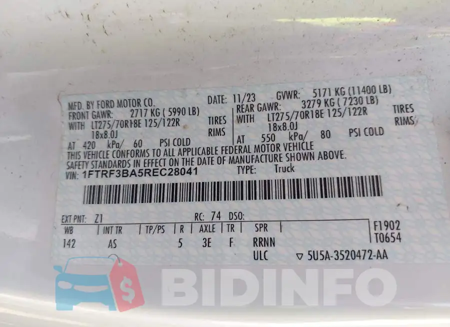 1FTRF3BA5REC28041 Photo# 8