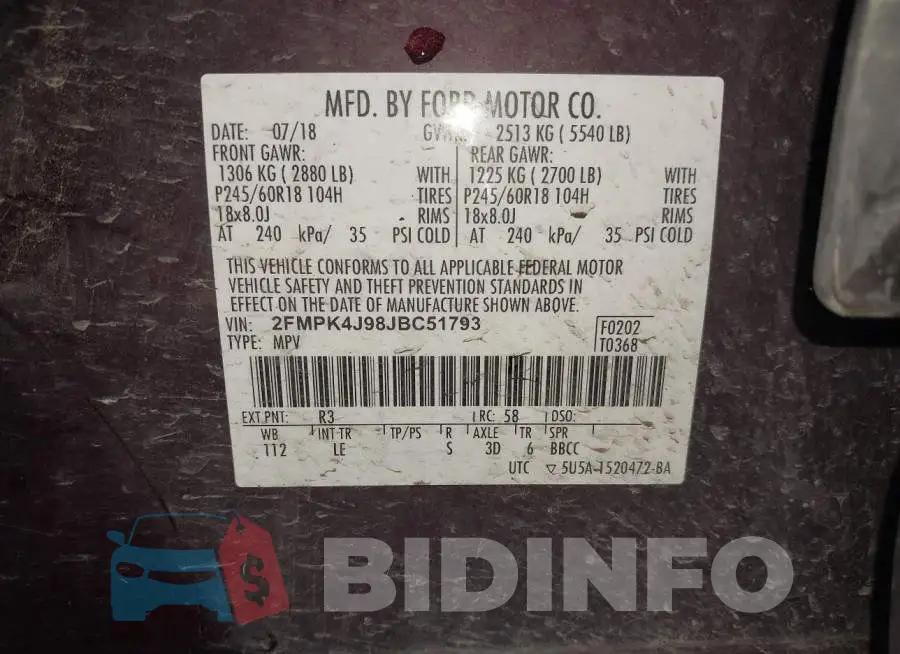 2FMPK4J98JBC51793 Photo# 9