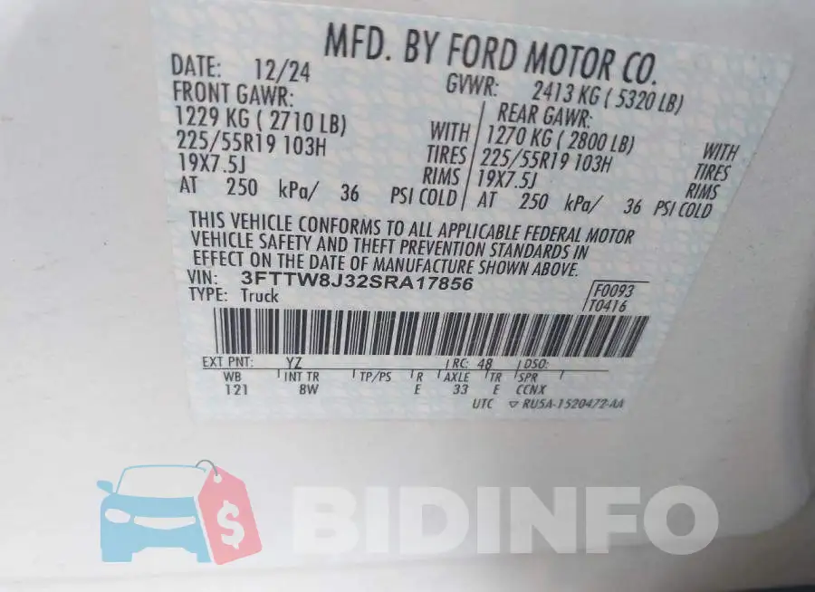3FTTW8J32SRA17856 Photo# 9