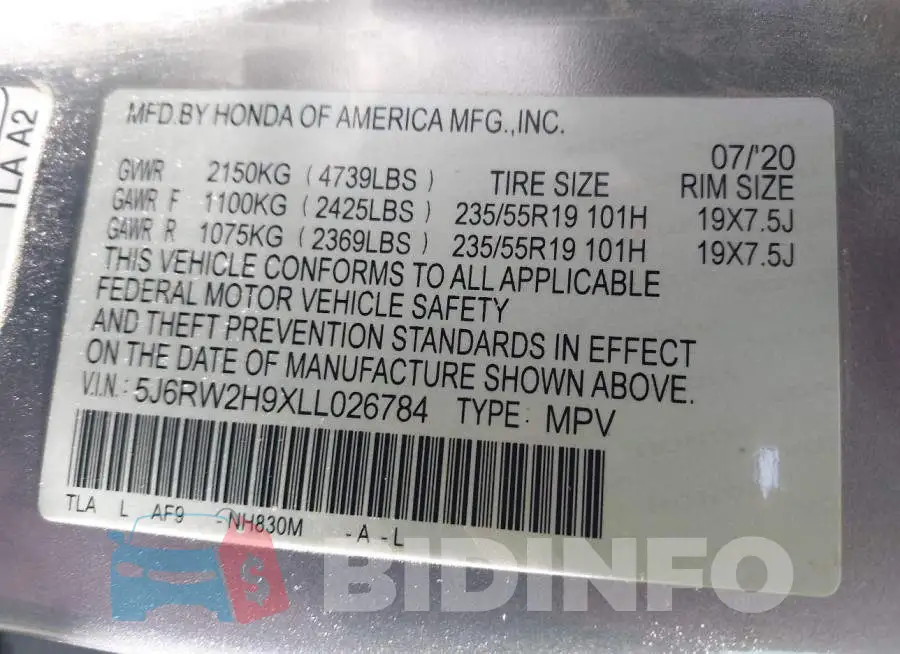 5J6RW2H9XLL026784 Photo# 9