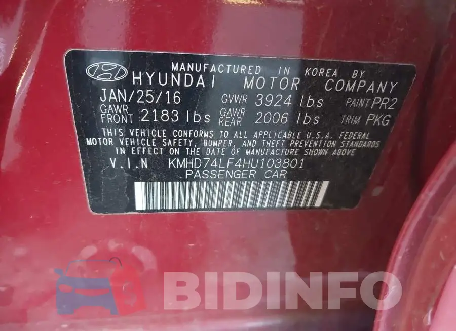 KMHD74LF4HU103801 Photo# 9