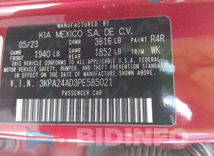 3KPA24AD3PE585021 Photo# 9