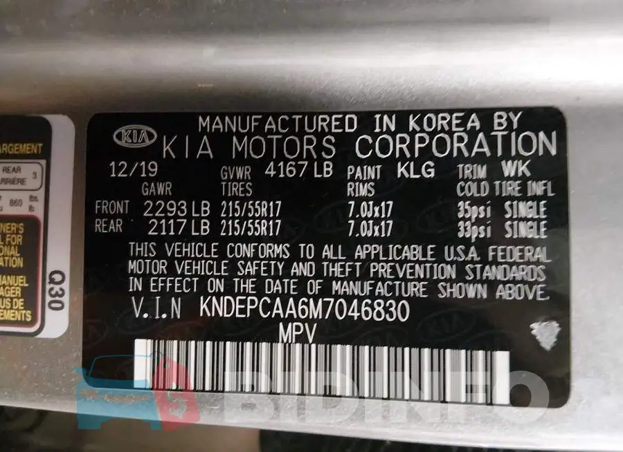 KNDEPCAA6M7046830 Photo# 9