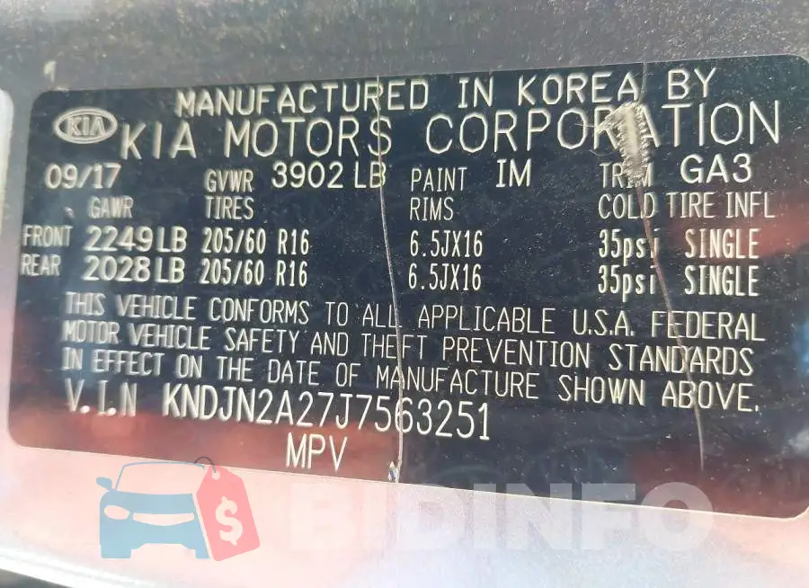 KNDJN2A27J7563251 Photo# 9
