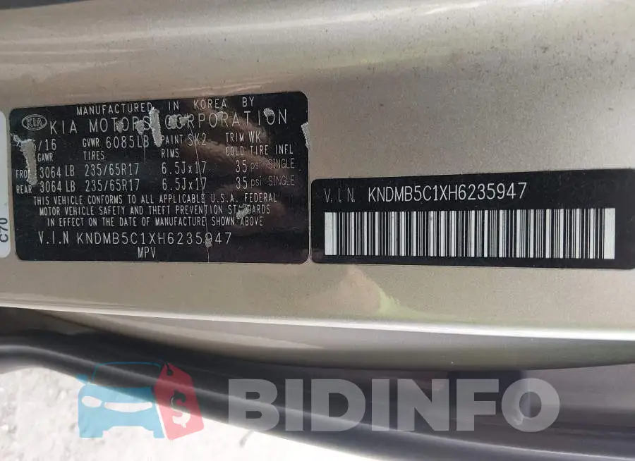 KNDMB5C1XH6235947 Photo# 9