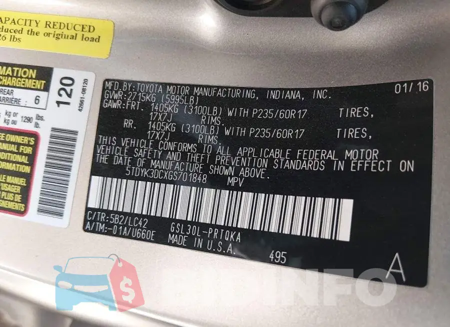 5TDYK3DCXGS701848 Photo# 9