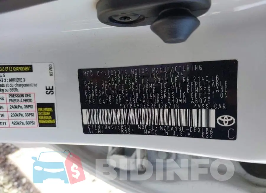 5YFB4MDE5RP126738 Photo# 9