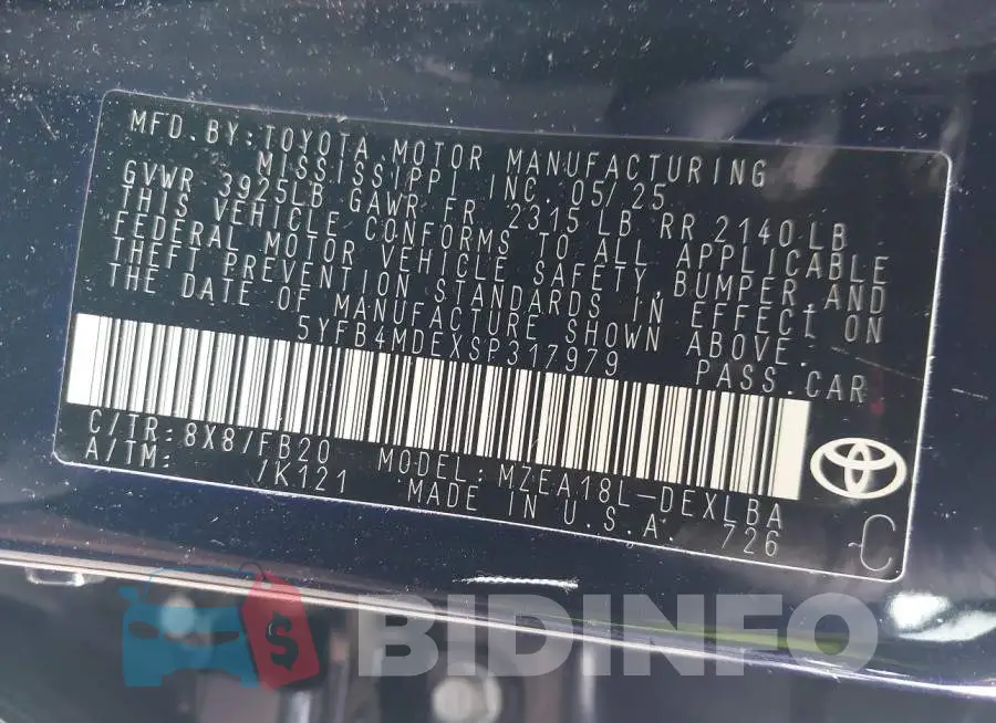 5YFB4MDEXSP317979 Photo# 9