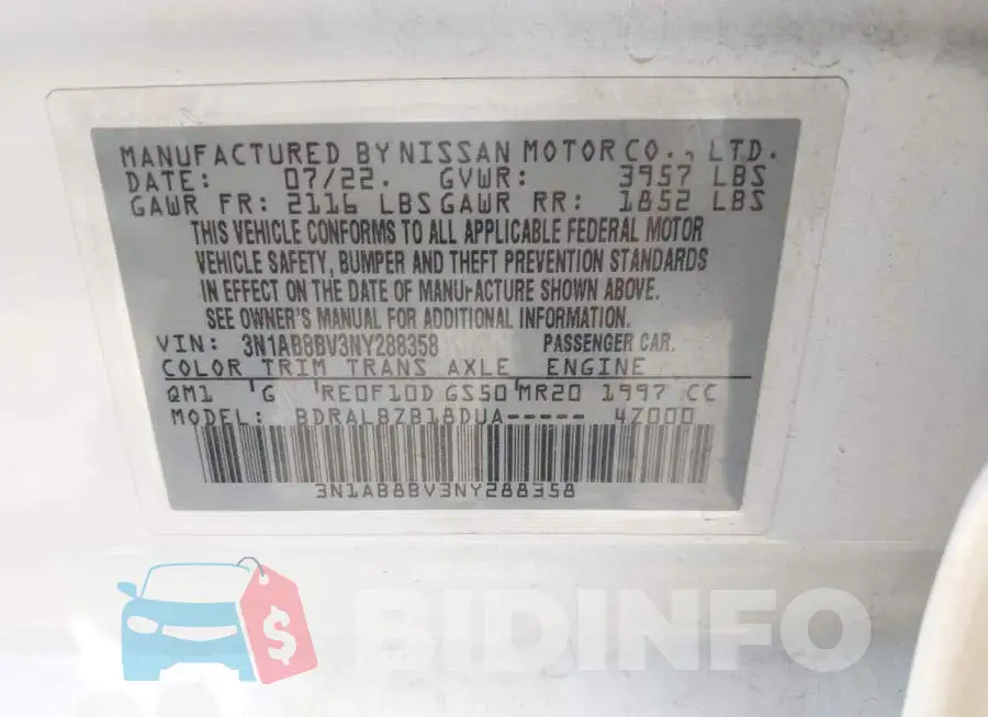 3N1AB8BV3NY288358 Photo# 9