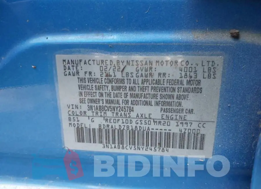 3N1AB8CV5NY245784 Photo# 9