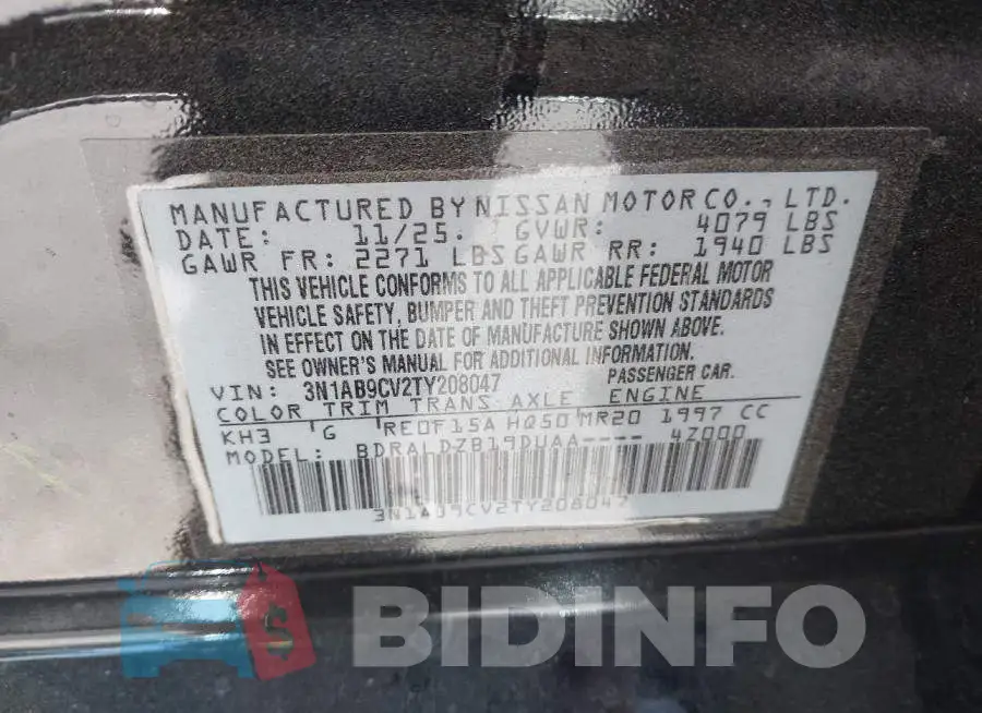 3N1AB9CV2TY208047 Photo# 9
