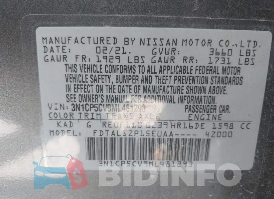 3N1CP5CV9ML481293 Photo# 9